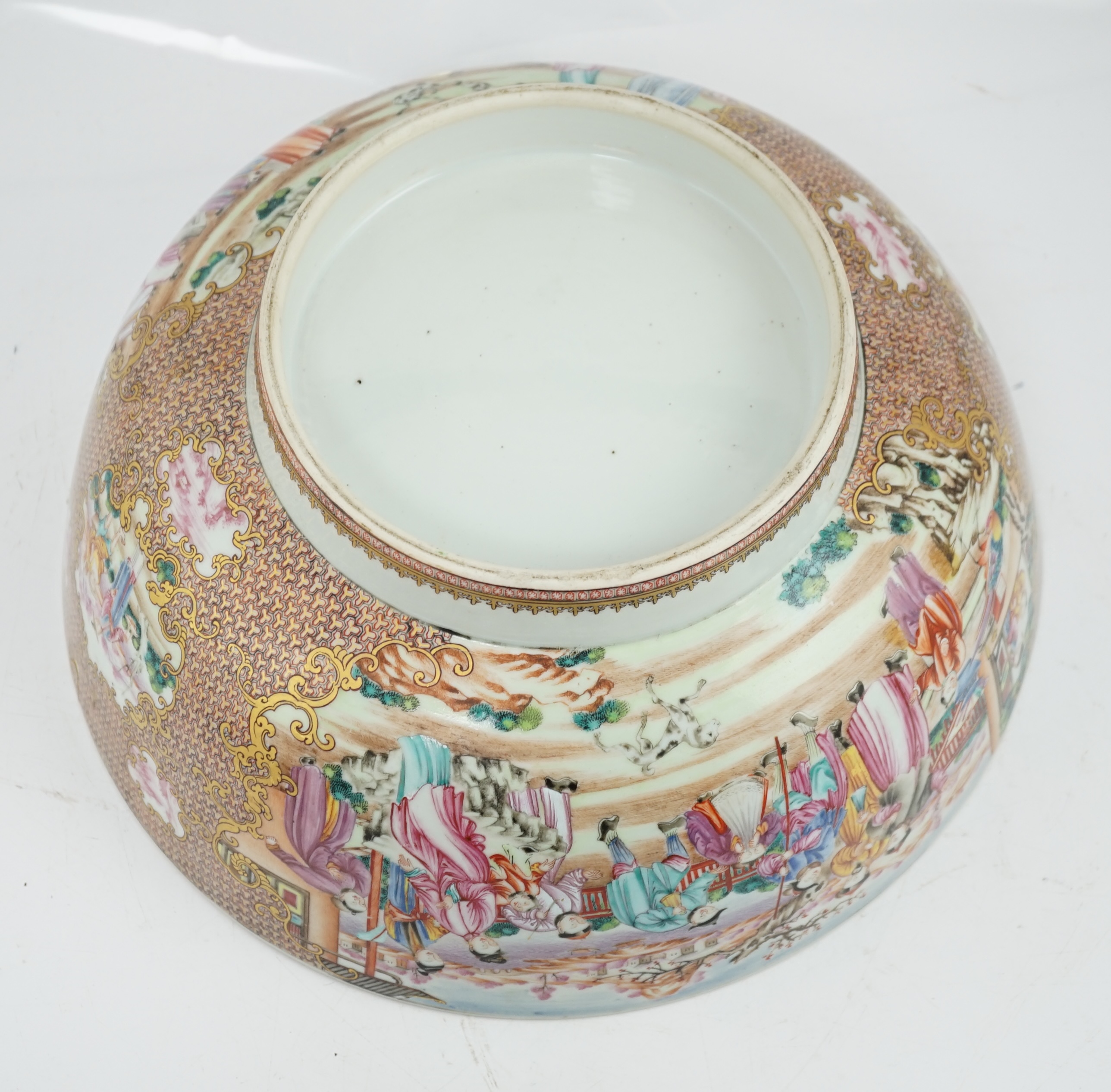 A large Chinese famille rose punch bowl, Qianlong period